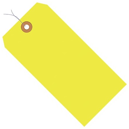 Bsc Preferred 6 1/4 x 3 1/8'' Fluorescent Yellow 13 Pt. Shipping Tags - Pre-Wired, 1000PK BUY00015785